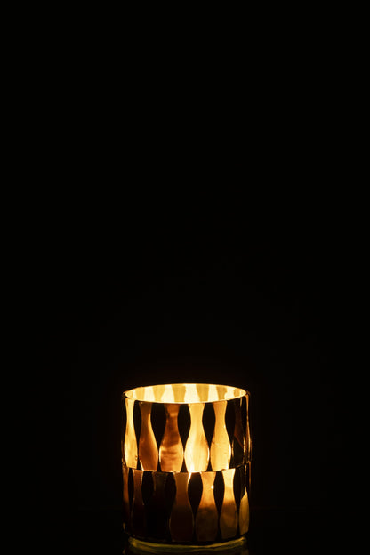 Kaarshouder Glas Olijfgroen/Wit Small
