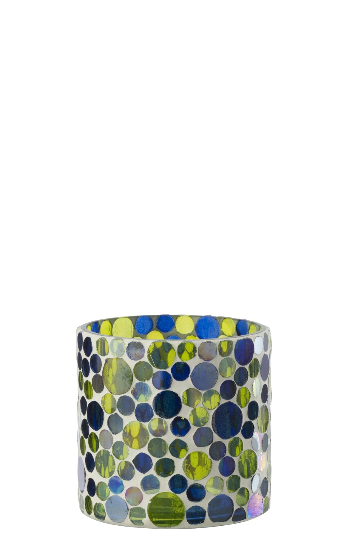 Kaarshouder Glas Blauw/Groen Medium