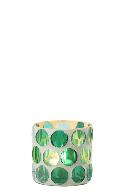 Kaarshouder Glas Turquoise Small