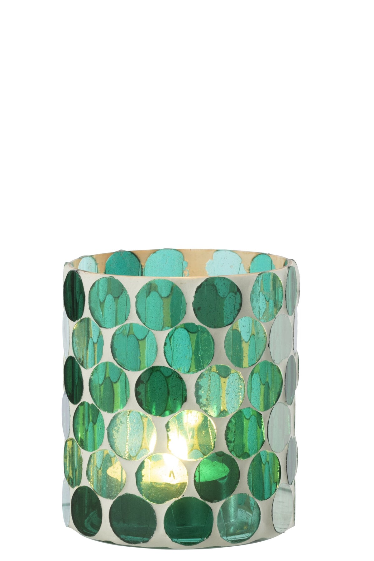 Kaarshouder Glas Turquoise Large