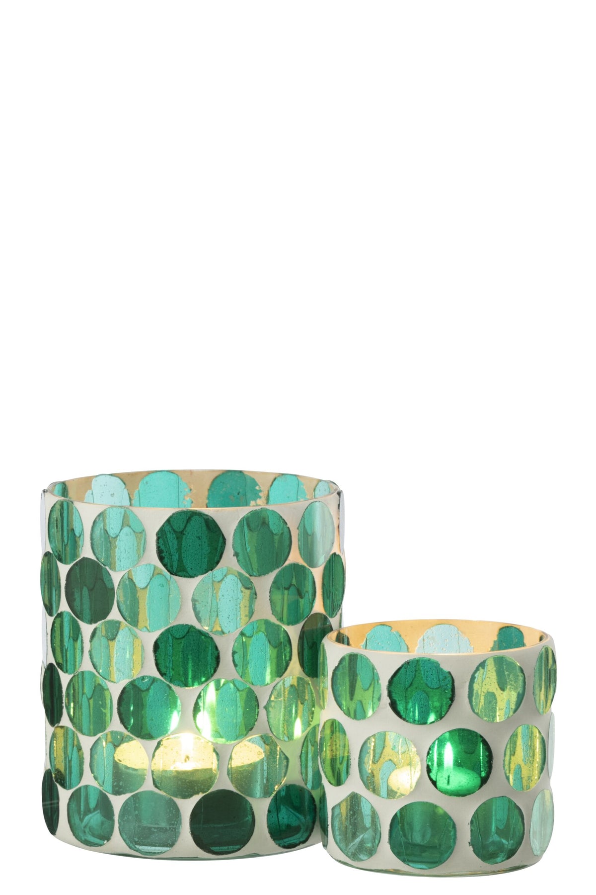 Kaarshouder Glas Turquoise Large