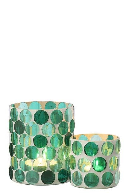 Kaarshouder Glas Turquoise Large
