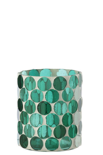 Kaarshouder Glas Turquoise Large