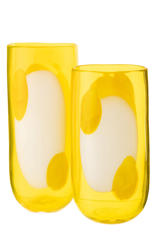 Vase Mona Glass Transparent/Yellow Large