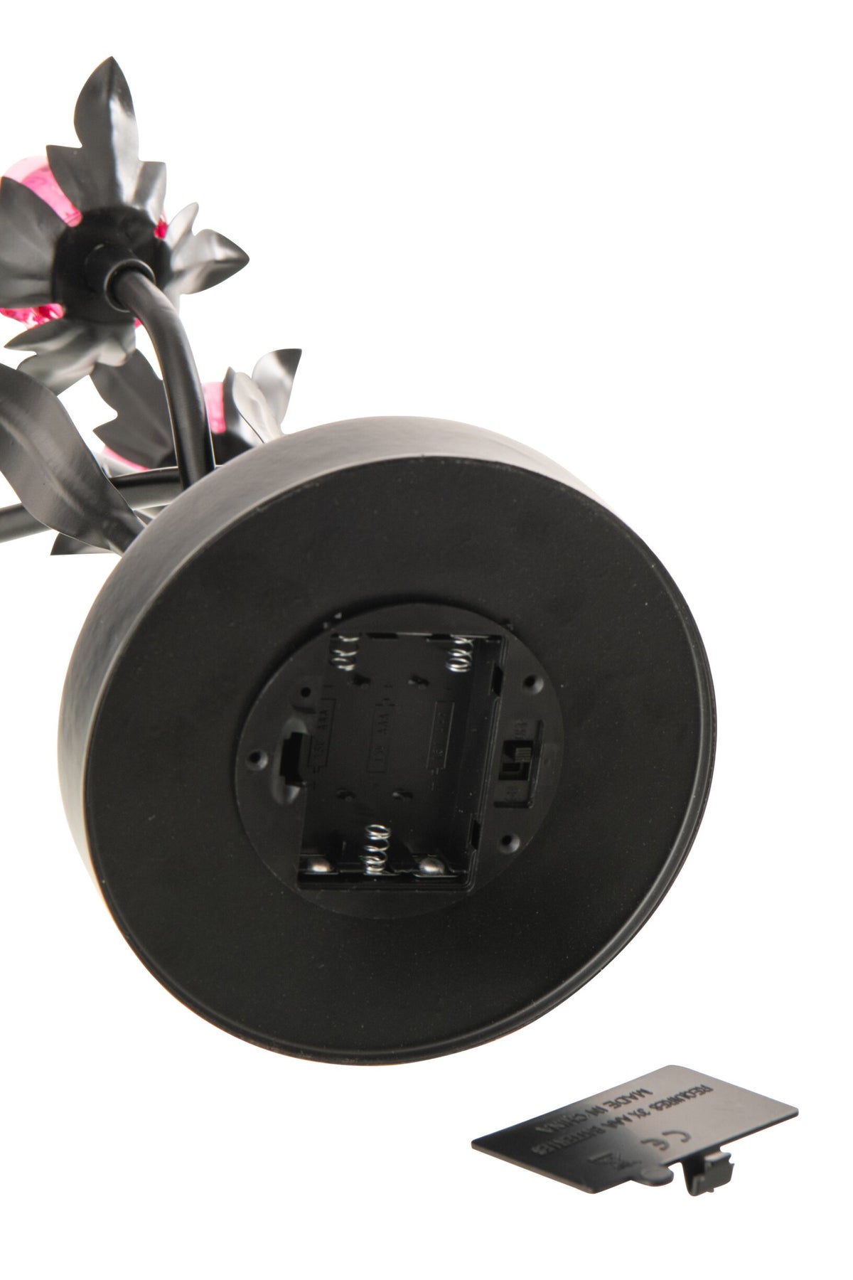 Table lamp led flower iron black/pink large