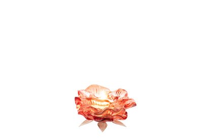 Theelichthouder Bloem Glas Oranje
