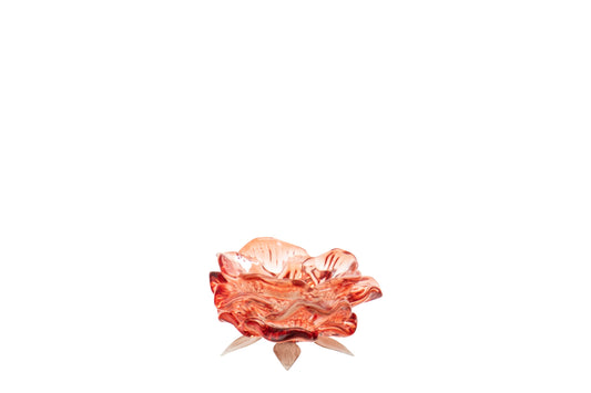 Theelichthouder Bloem Glas Oranje