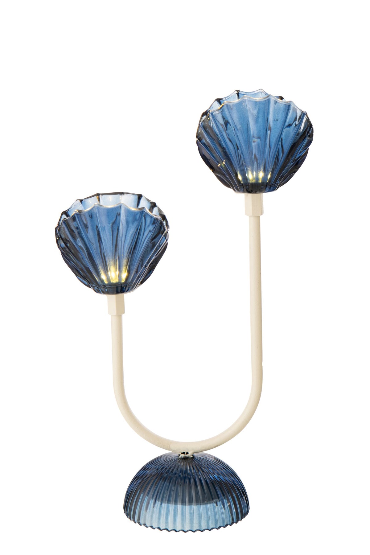Table lamp led shell iron blue/white large