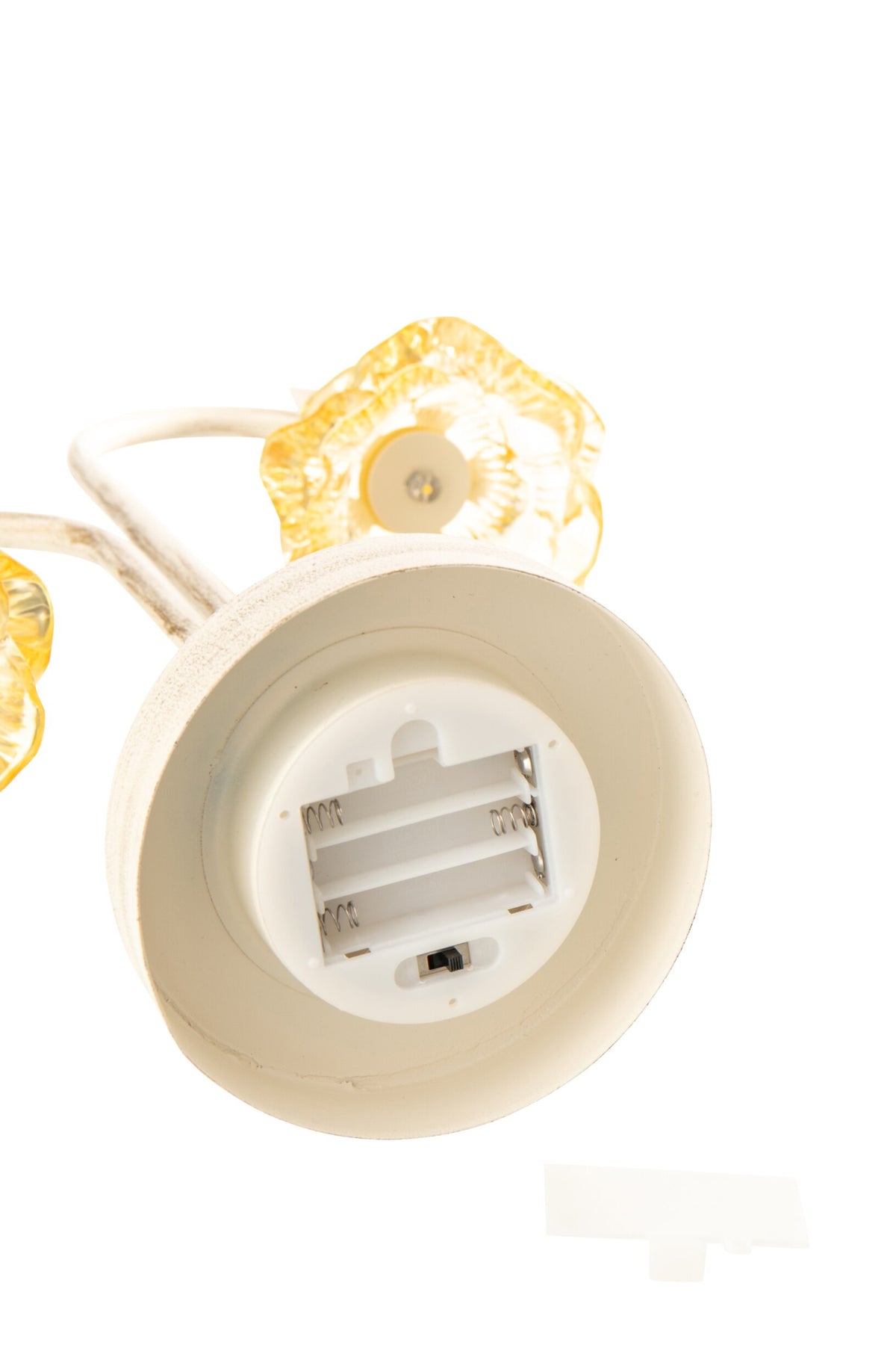 Table lamp led flower iron yellow/off-white large