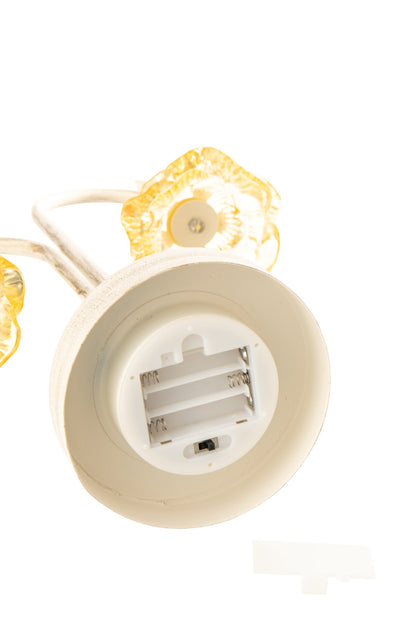 Table lamp led flower iron yellow/off-white large