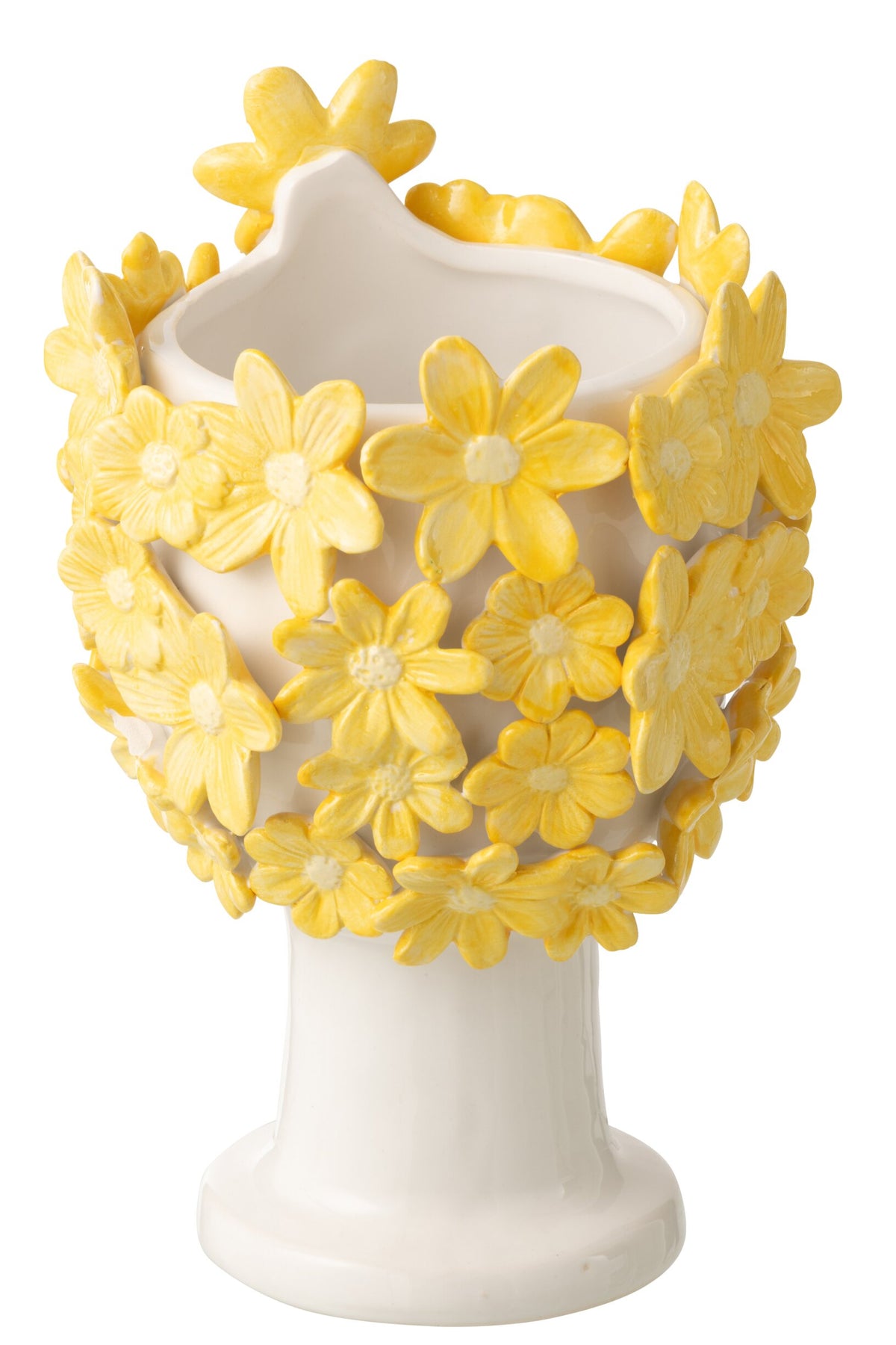 Flowerpot Lady Flowers Ceramic White/Yellow