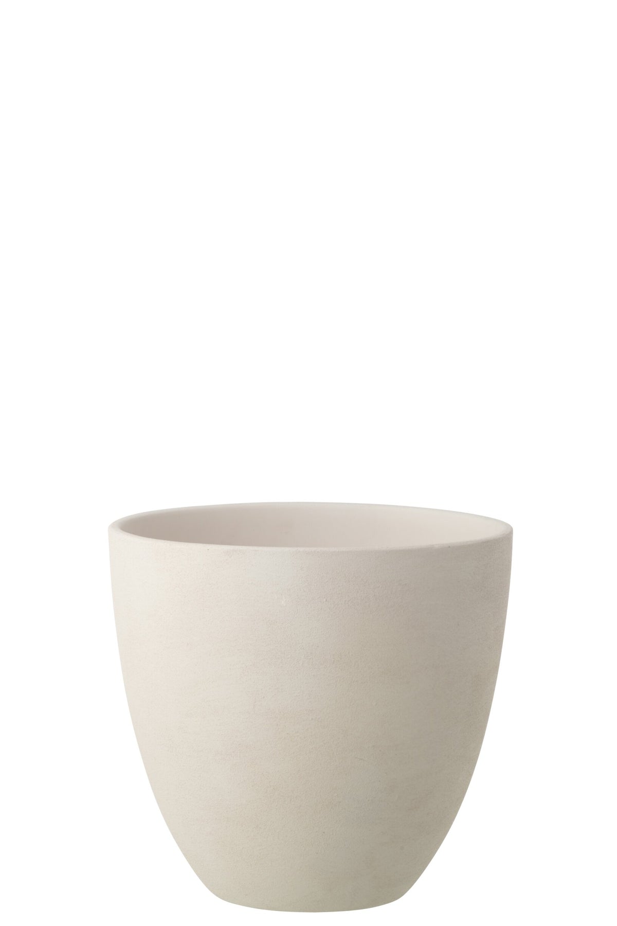 Flowerpot Round Pottery White Large