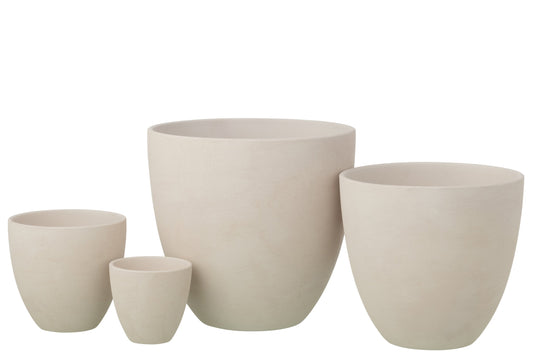Flowerpot Round Pottery White Extra Large