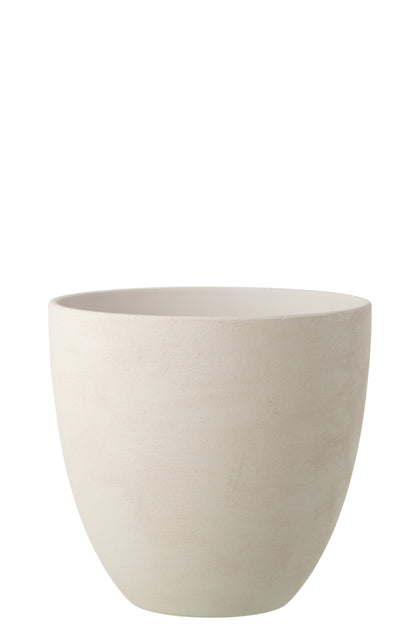 Flowerpot Round Pottery White Extra Large