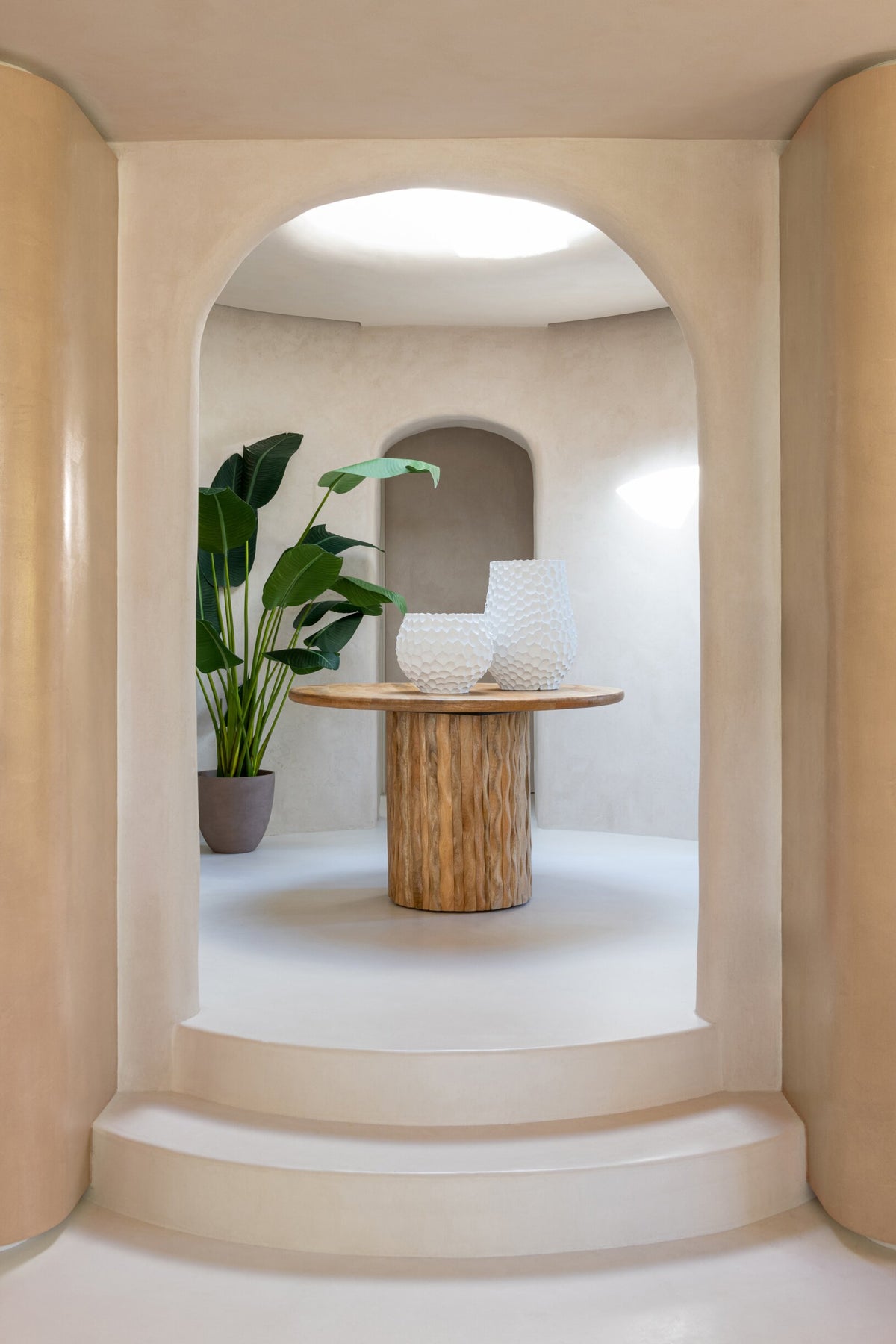 Flowerpot Dents + Outdoor Sand White Small