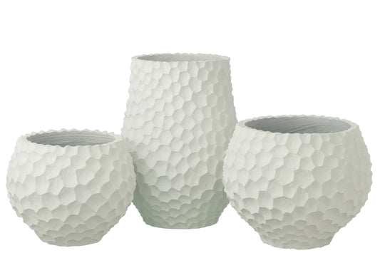 Flowerpot Dents + Outdoor Sand White Large