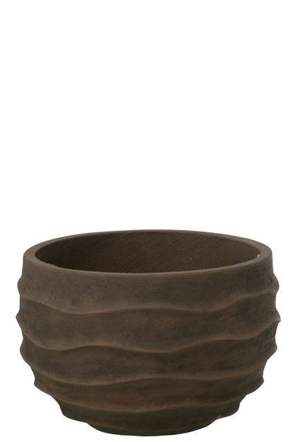 Flowerpot Waves + Outdoor Sand Dark Brown Small