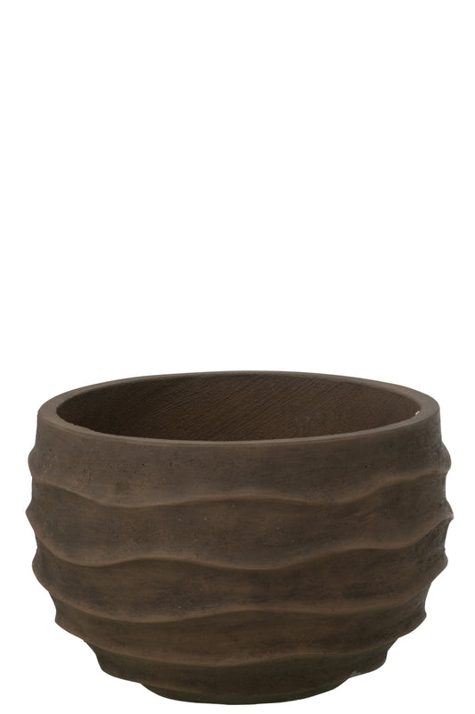Flowerpot Waves + Outdoor Sand Dark Brown Small