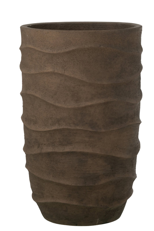 Flowerpot Waves + Outdoor Sand Dark Brown Extra Large