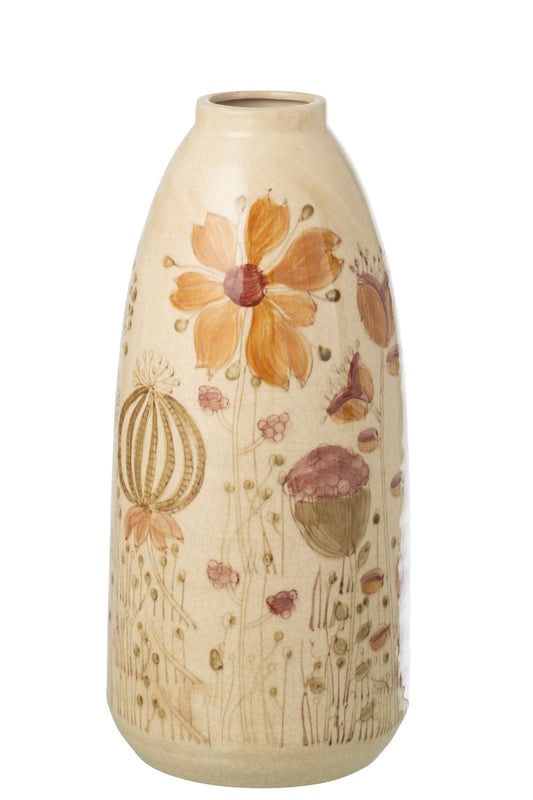 Vase Vintage Stoneware Multicolored Large