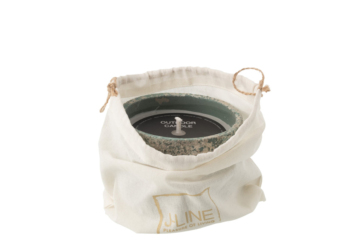 Buitenkaars 16h Rond Paraffine Turquoise Small