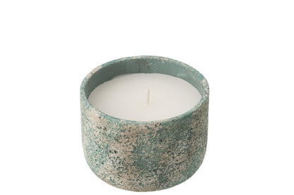 Buitenkaars 31h Rond Paraffine Turquoise Medium