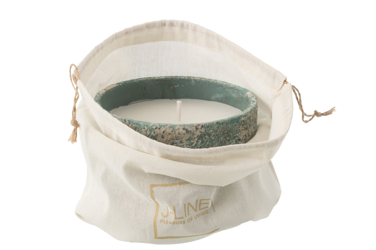 Buitenkaars 31h Rond Paraffine Turquoise Medium