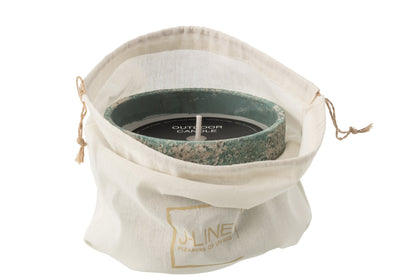 Buitenkaars 31h Rond Paraffine Turquoise Medium
