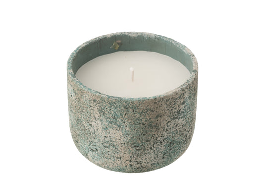 Buitenkaars 47h Rond Paraffine Turquoise Large