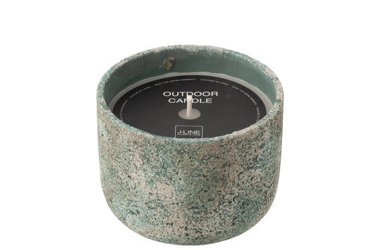Buitenkaars 47h Rond Paraffine Turquoise Large