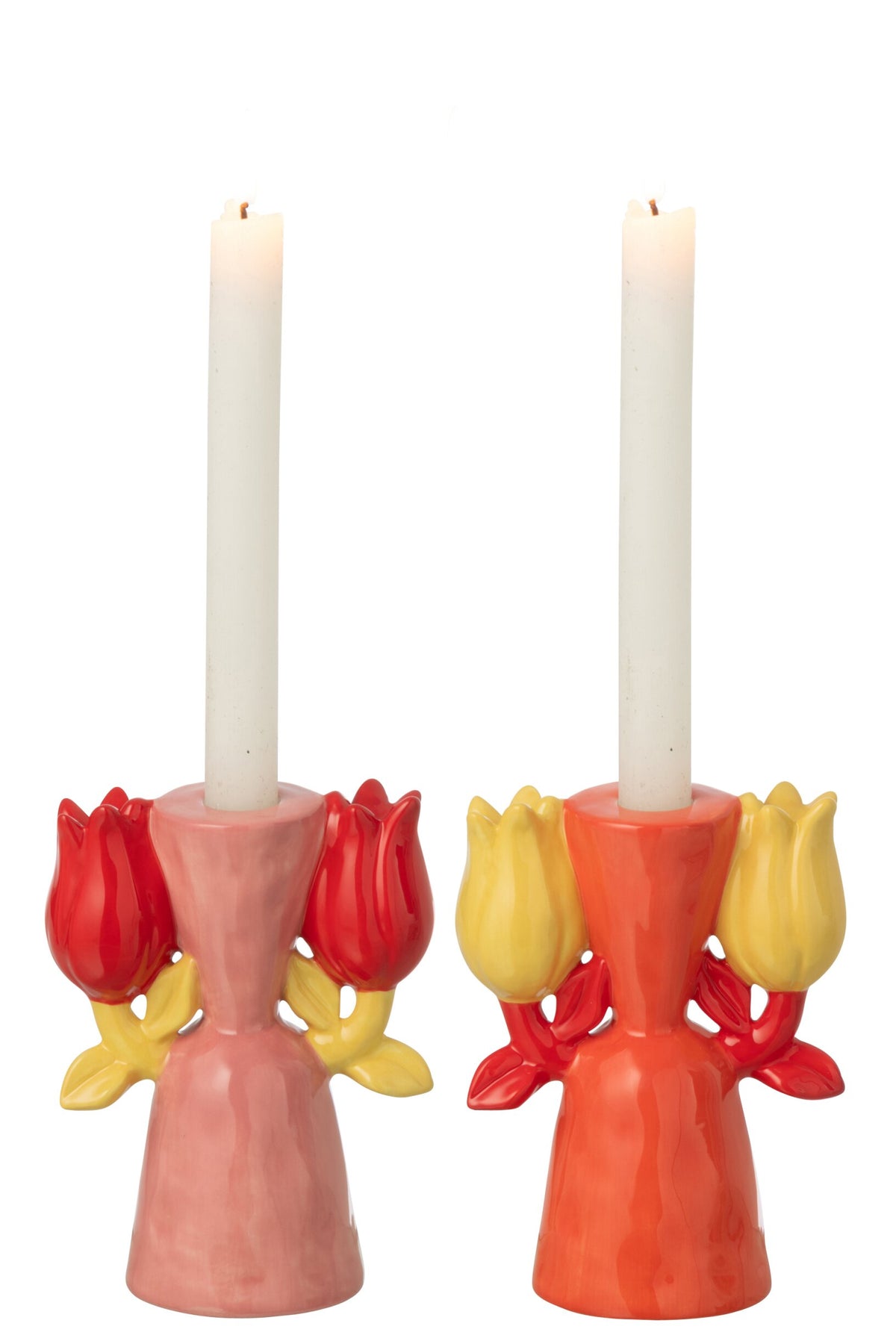 Kaarshouder Tulip Dolomiet Meerkleurig Assortiment Van 2