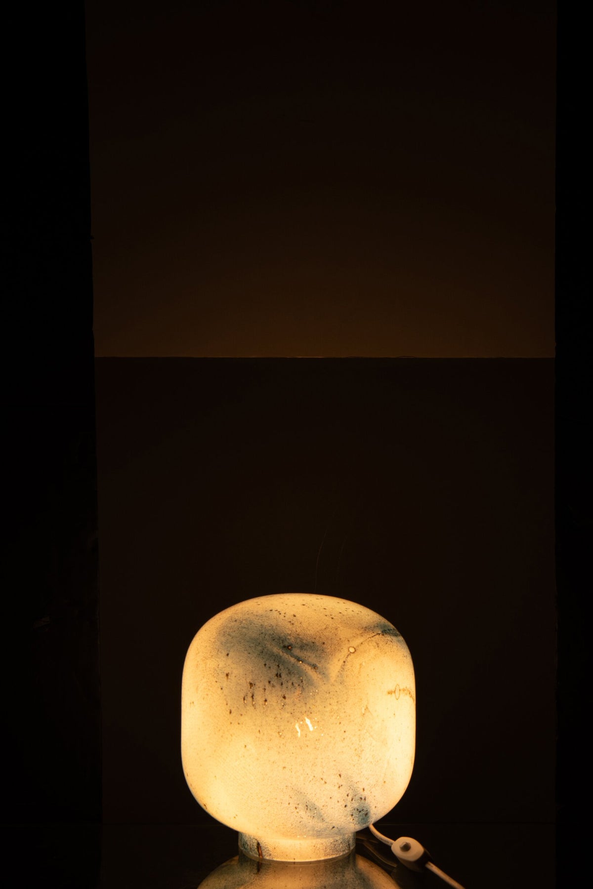 Table lamp Bola glass blue/white small