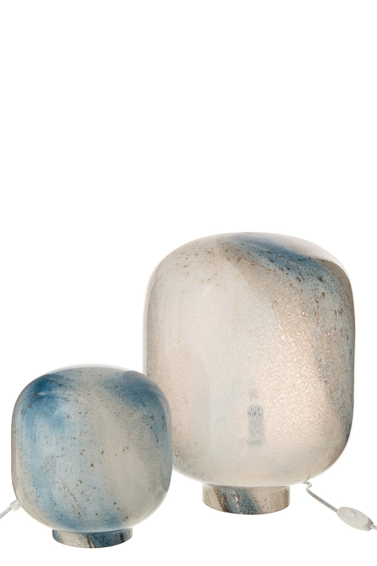 Table lamp Bola glass blue/white large