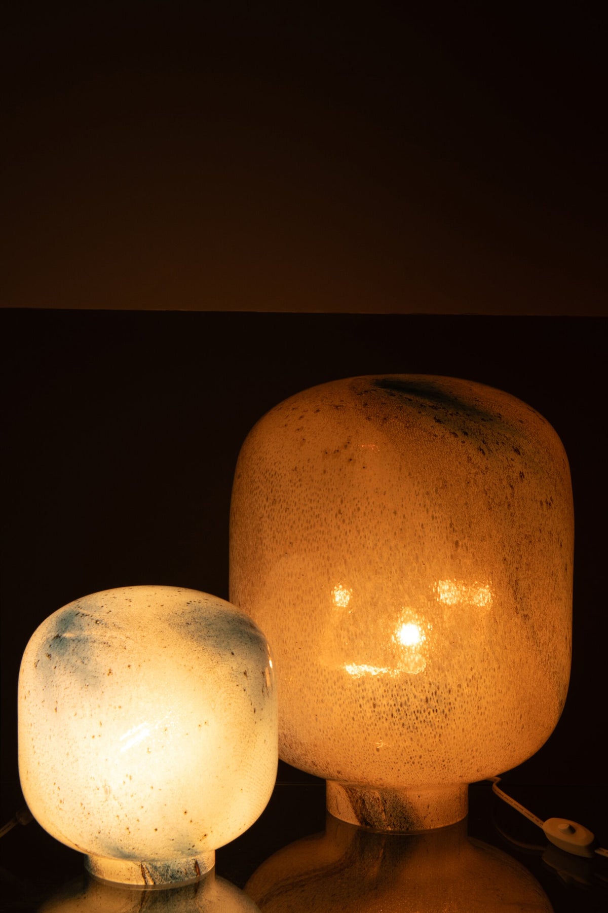 Table lamp Bola glass blue/white large