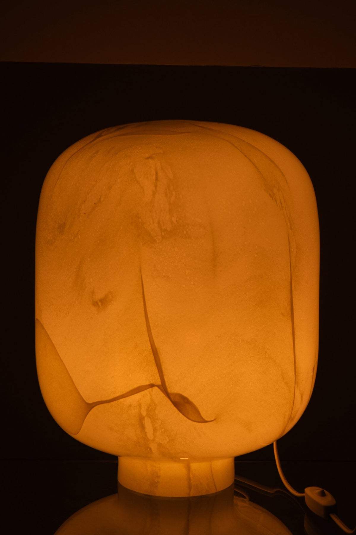 Lampe de table Bola en verre jaune grande