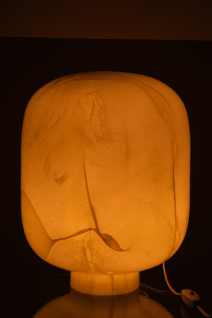 Lampe de table Bola en verre jaune grande