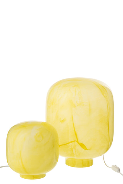 Lampe de table Bola en verre jaune grande