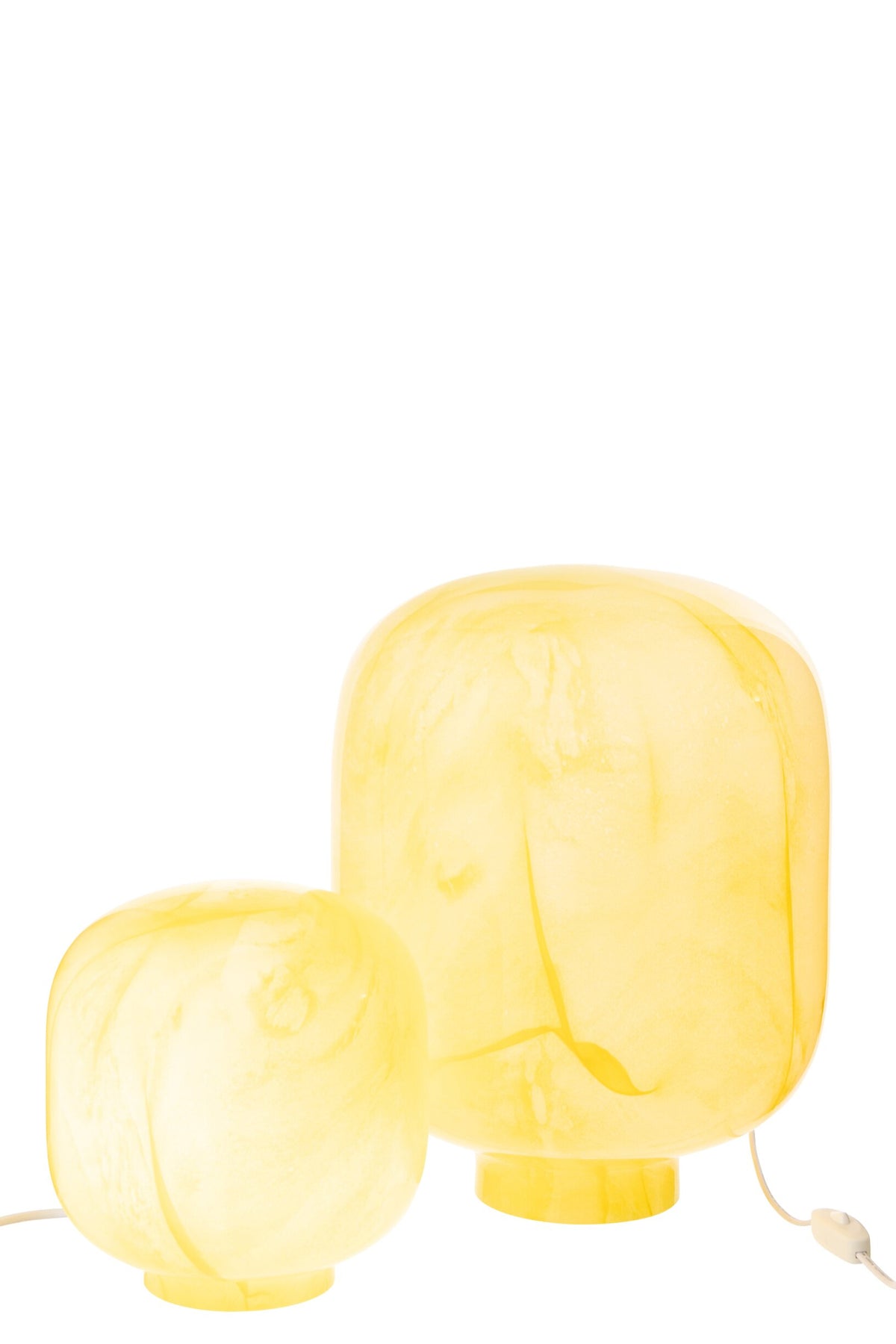 Lampe de table Bola en verre jaune grande