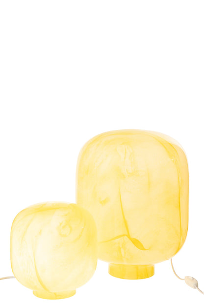 Lampe de table Bola en verre jaune grande
