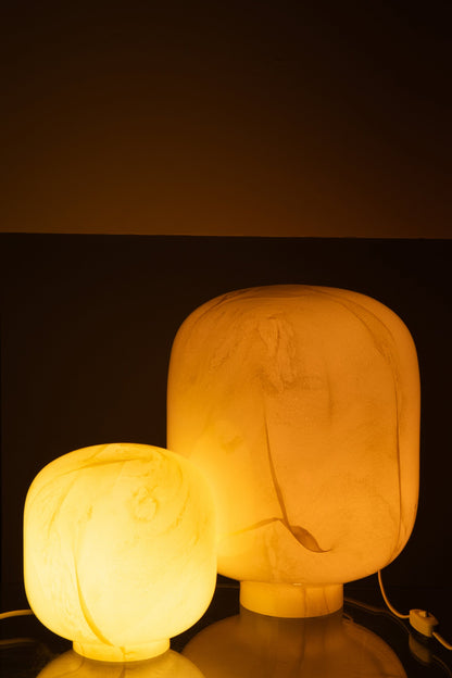 Lampe de table Bola en verre jaune grande