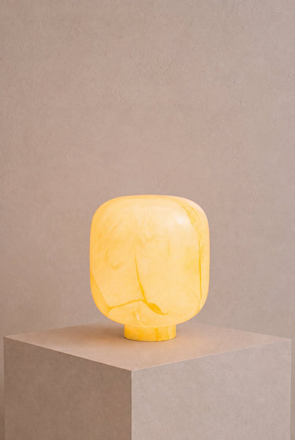 Lampe de table Bola en verre jaune grande