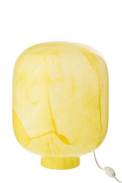 Lampe de table Bola en verre jaune grande
