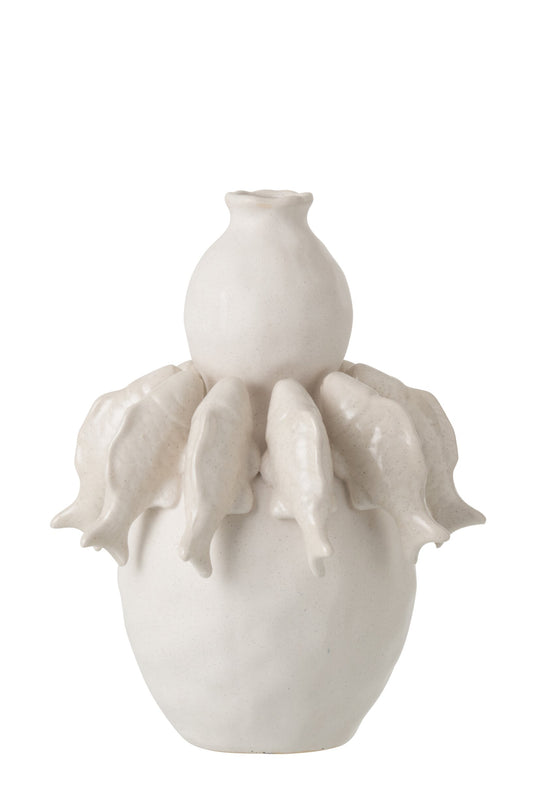 Vase Fish Ceramic Off-White Small