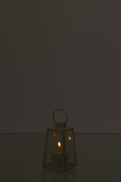 Lantaarn +  Candle Led Glas Wit Small