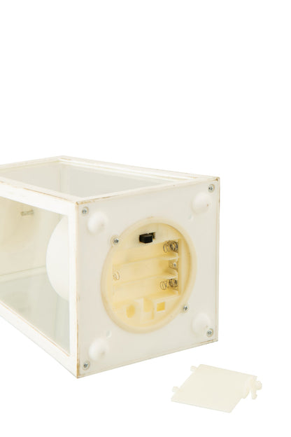 Lantaarn +  Candle Led Glas Wit Small