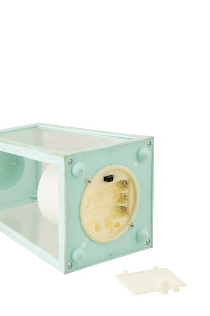 Lantaarn +  Candle Led Glas Turquoise Small