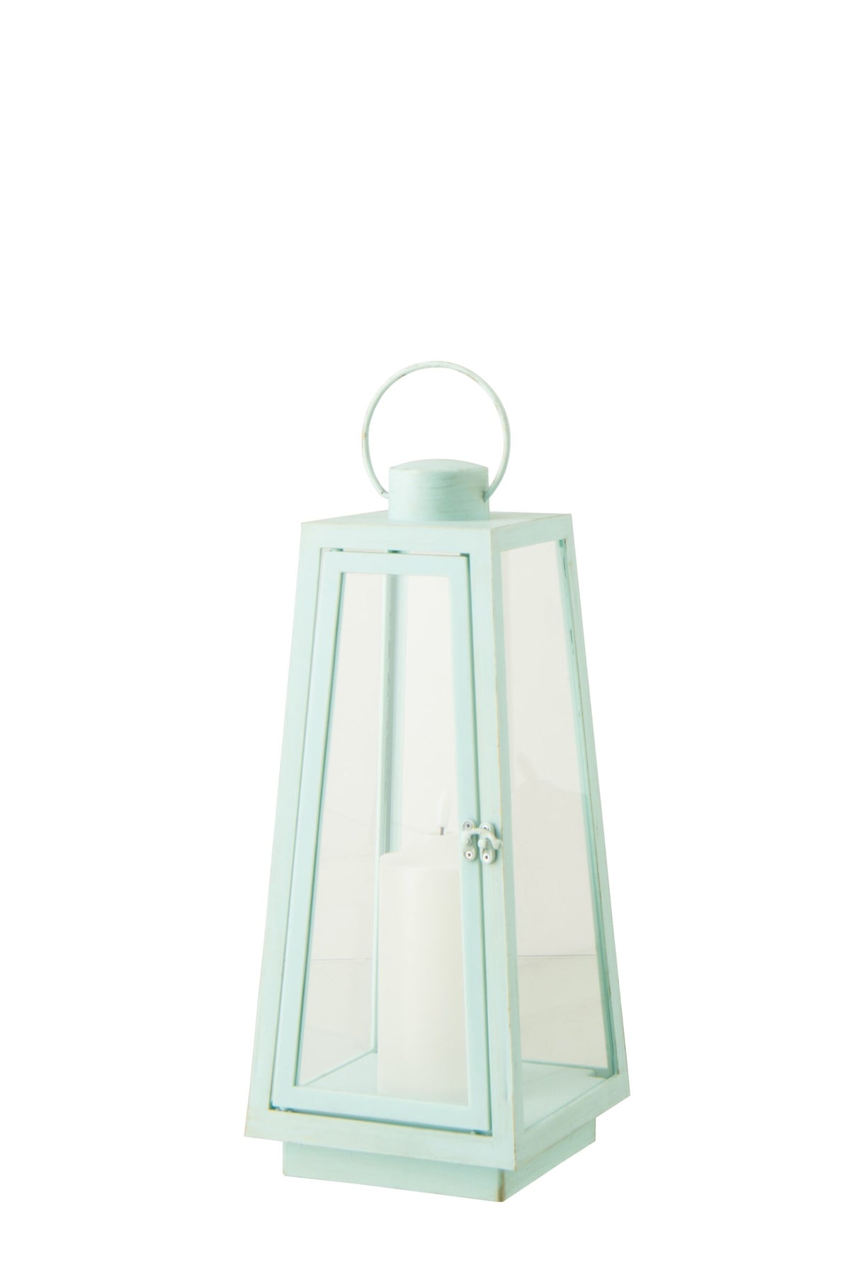 Lantaarn +  Candle Led Glas Turquoise Medium