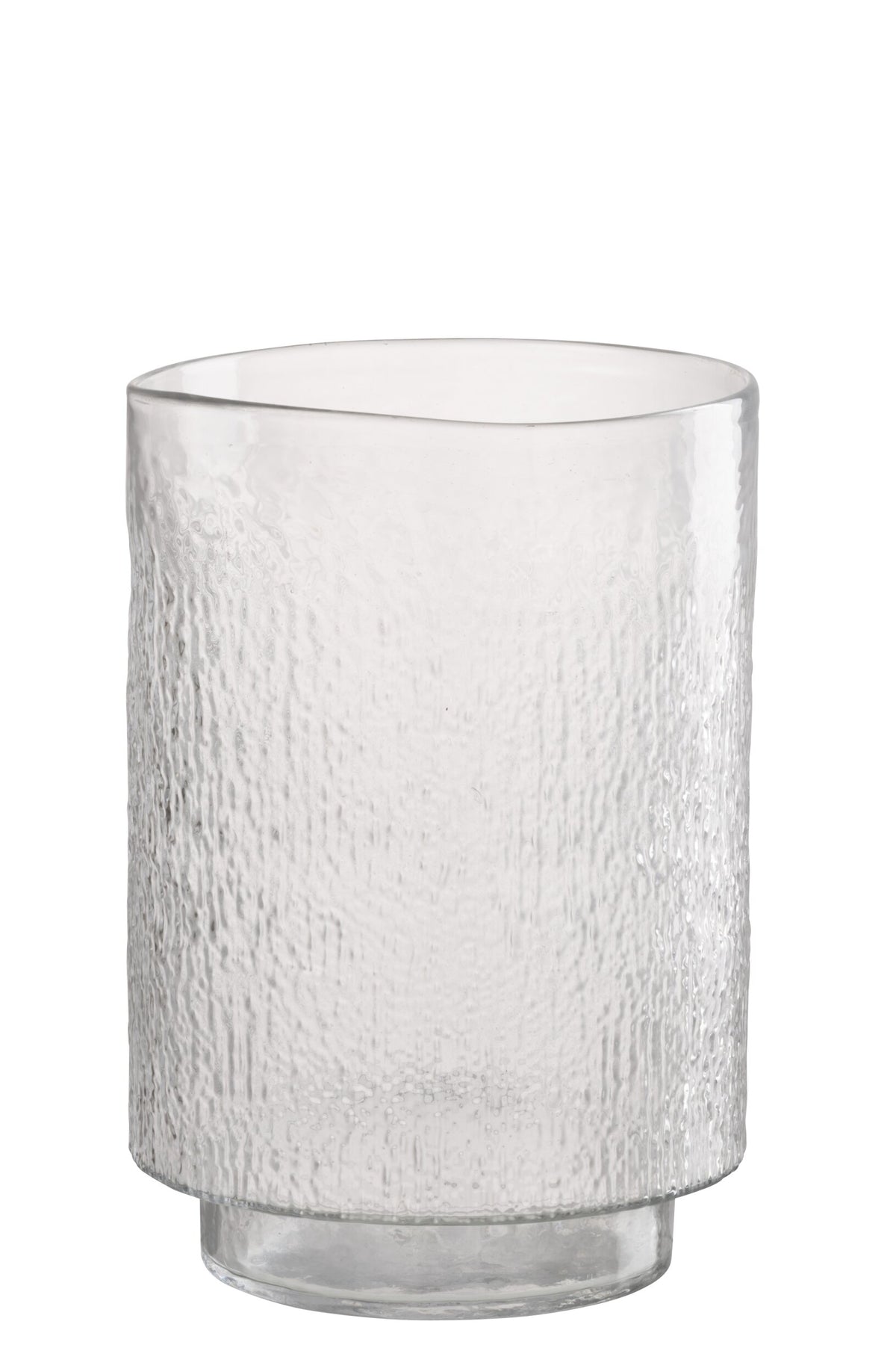 Vase Cylinder Relief Glass Transparent Medium