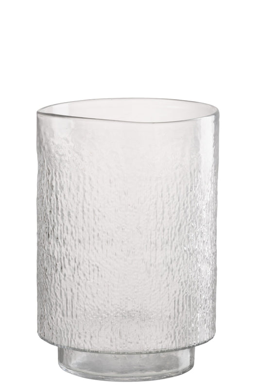 Vase Cylinder Relief Glass Transparent Medium