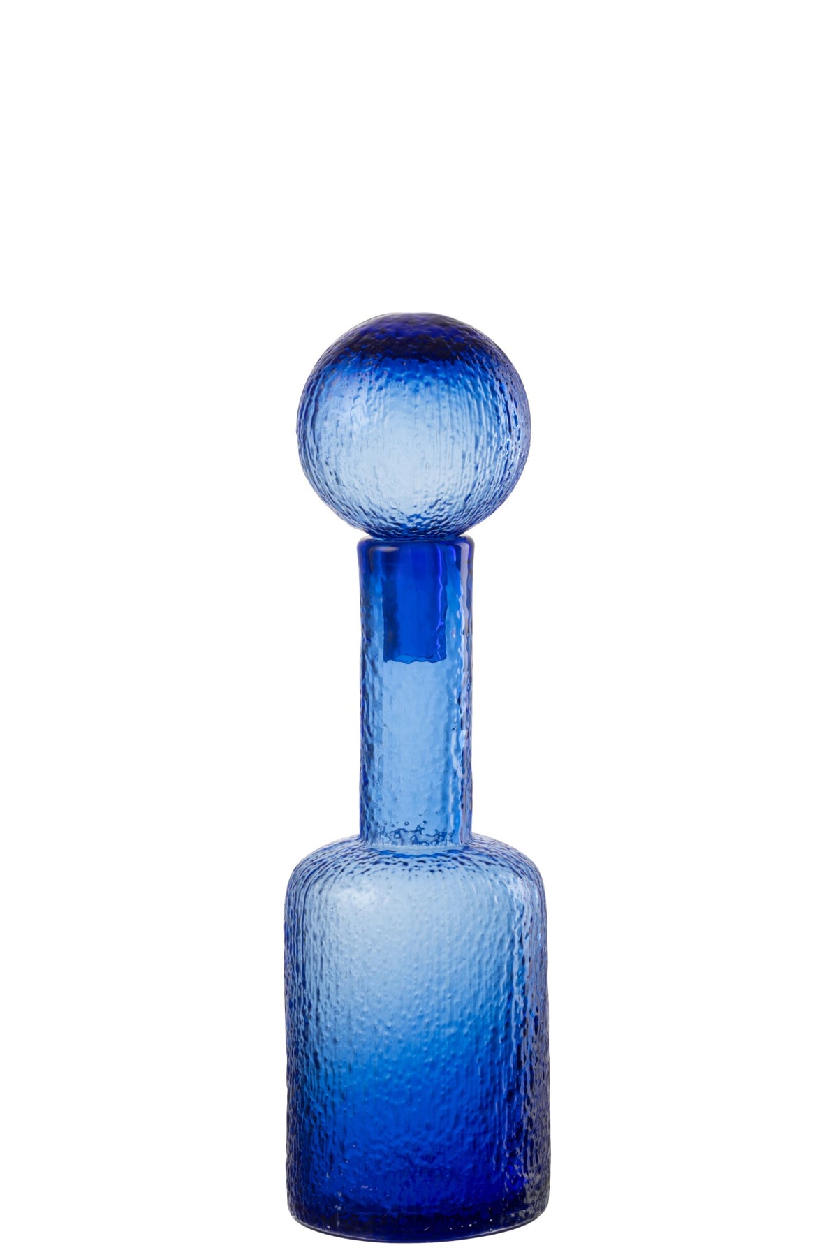 Bottle Decorative Relief Glass Blue Small